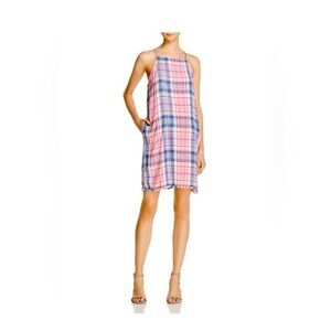 Bella Dahl Plaid Sleeveless Lace Back Dress